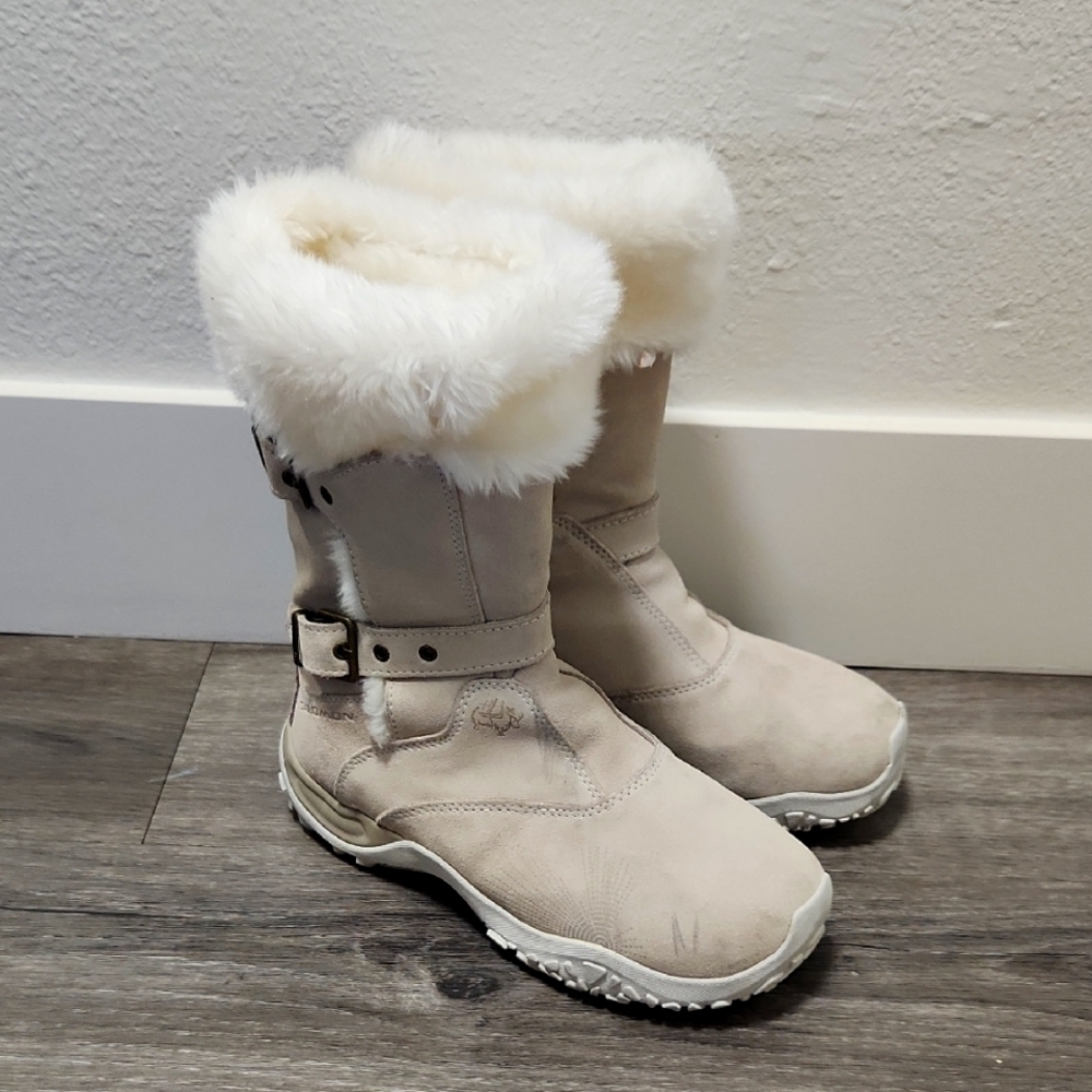 Salomon Lhasa Suede Contagrip Buckle Women's Cream Winter Boots